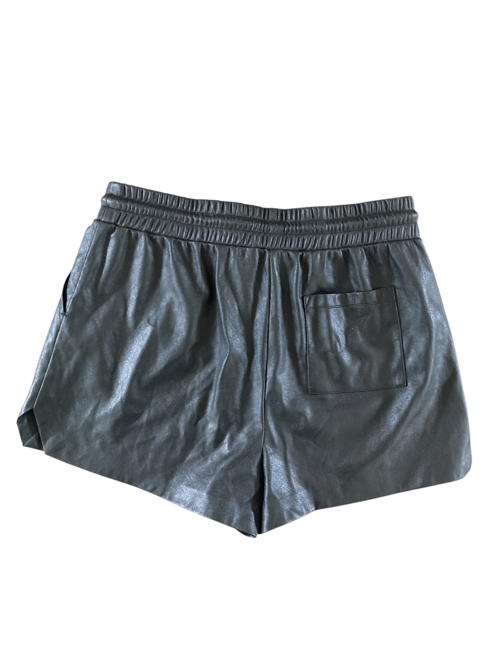n:PHILANTHROPY Faux Leather Drawstring Chic Shorts Black XL - Picture 5 of 9